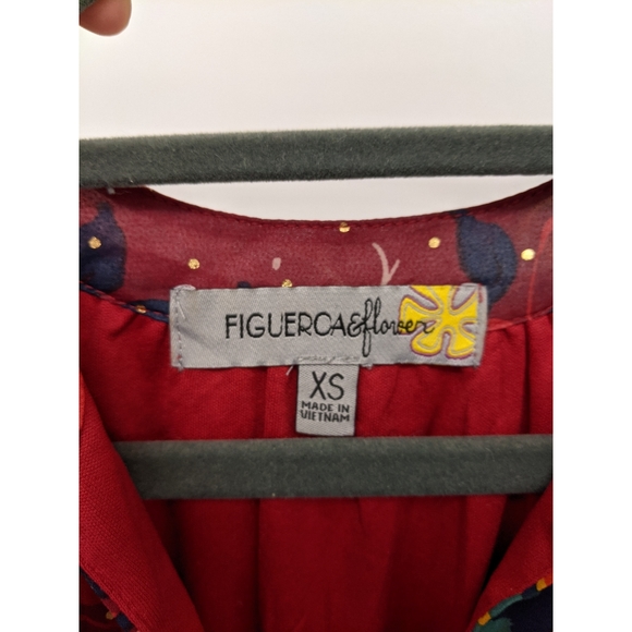 Figueroa & Flower Red Floral Maxi Dress Size XS - Picture 3 of 3